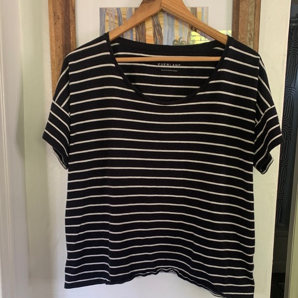 Everlane Tops - Everlane Black and White Striped Short Sleeve Tee